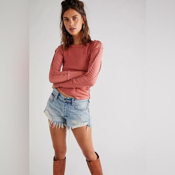 We The Free Daisy Chain Cuff Long Sleeve Top- Large - Picture 1 of 12
